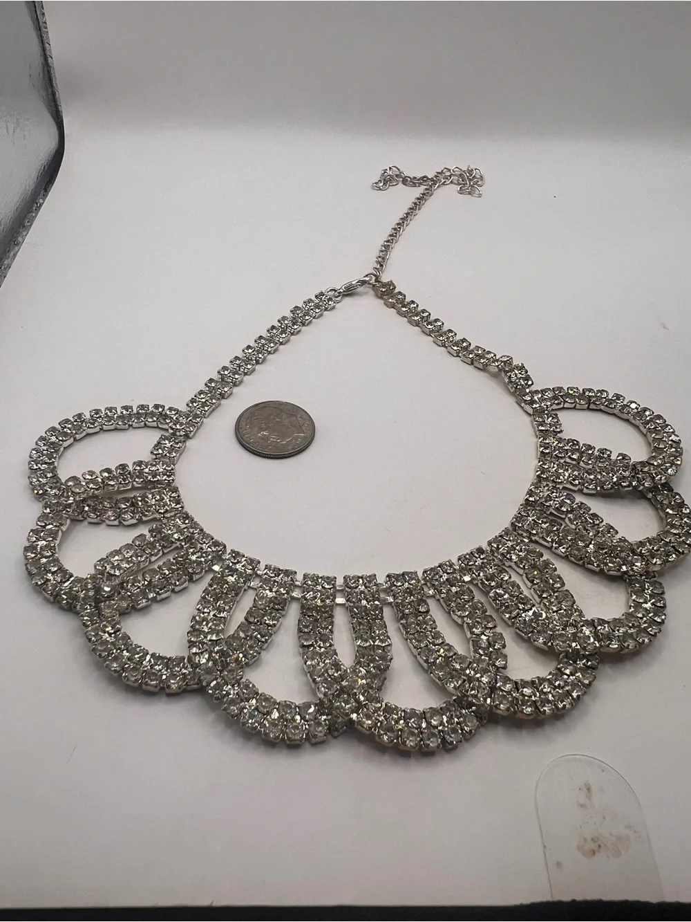 Bridal rhinestone choker necklace and matching earrings set